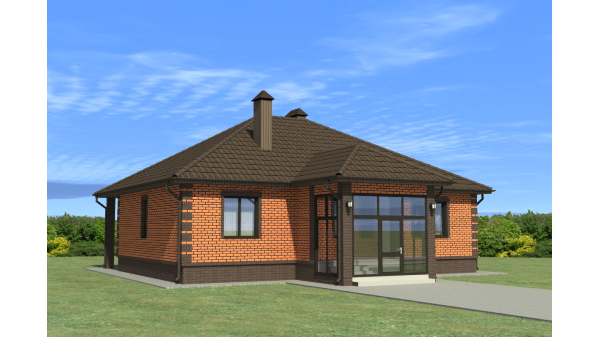 Проект одноэтажного дома, 142,86 м2